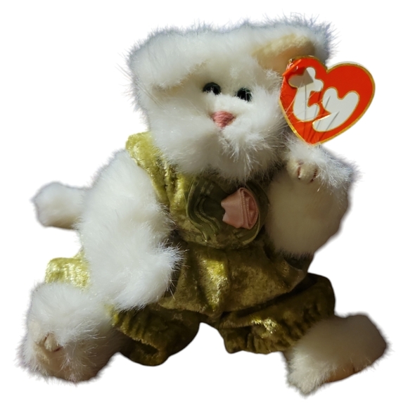 Vtg 93 Katrina Cat Beanie Babies Attic Treasures Collection 1993 Jointed Green - Picture 4 of 10